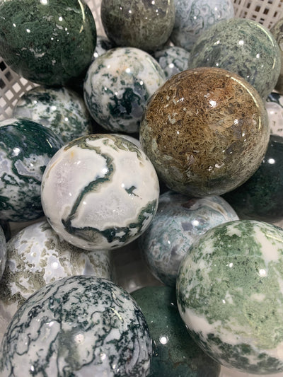 moss agate sphere