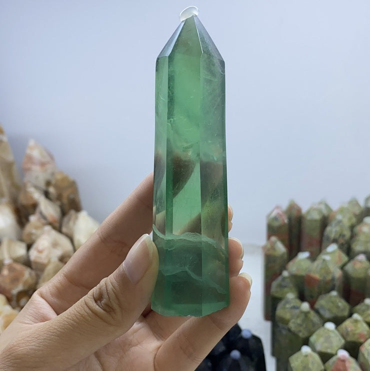 Green fluorite tower